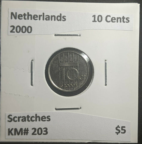 Netherlands 2000 10 Cents KM# 203 Scratches #847 2C