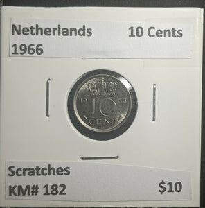 Netherlands 1966 10 Cents KM# 182 Scratches #825 2C