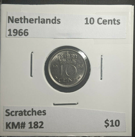 Netherlands 1966 10 Cents KM# 182 Scratches #825 2C