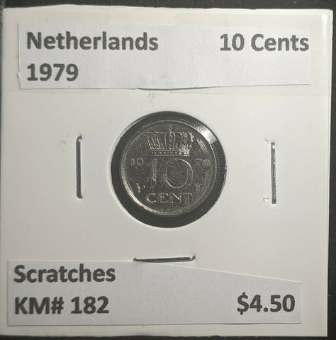 Netherlands 1979 10 Cents KM# 182 Scratches #294 2C