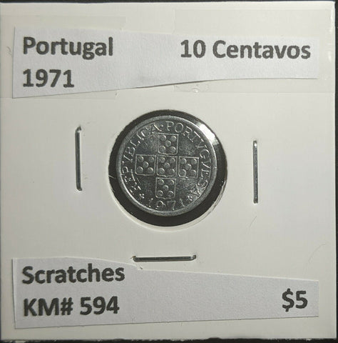 Portugal 1971 10 Centavos KM# 594 Scratches #290 2C