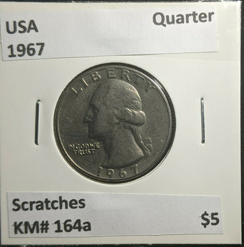 USA 1967 Quarter KM# 164a Scratches #283 3A