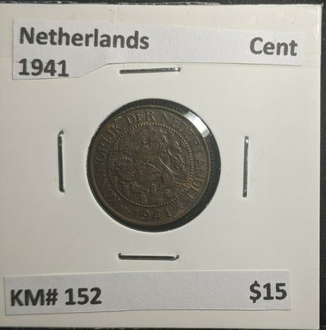 Netherlands 1941 Cent KM# 152 #292 3A