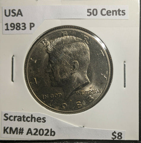 USA 1983 P 50 Cents KM# A203A Scratches #276 3A