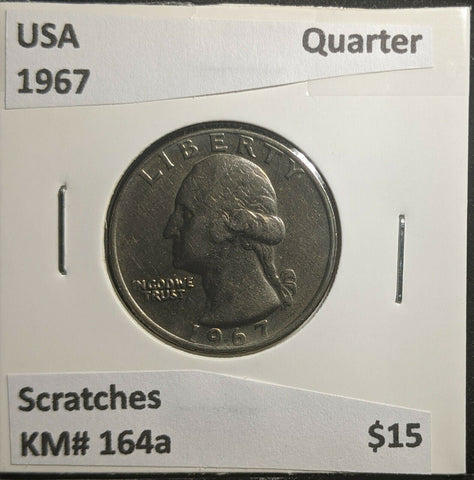 USA 1967 Quarter KM# 164a Scratches #279 3A