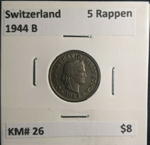 Switzerland 1944 B 5 Rappen KM# 26 #263 3A