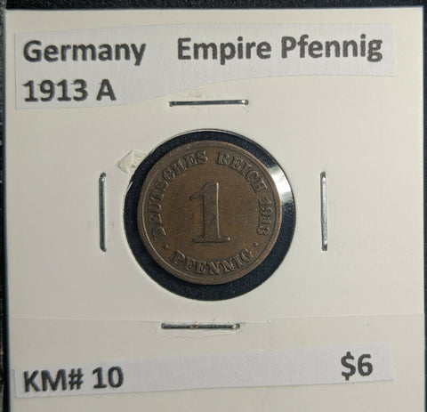 Germany Empire 1913 A Pfennig KM# 10 #753 3A