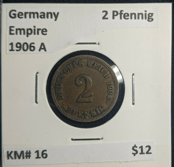 Germany Empire 1906 A 2 Pfennig KM# 16 #754 3A