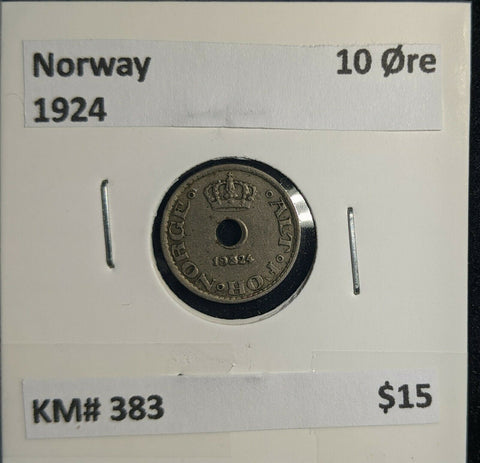 Norway 1924 10 Øre KM# 383 #764 3B