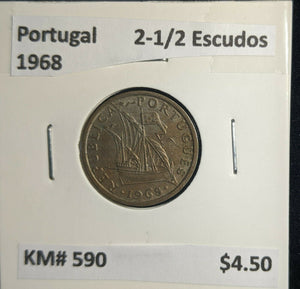 Portugal 1968 2-1/2 Escudos KM# 590 #777 3B