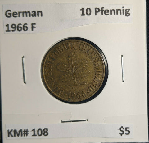 German 1966 F 10 Pfennig KM# 108 #773 3B
