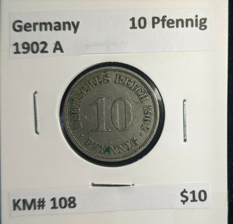 Germany 1902 A 10 Pfennig KM# 108 #769 3B