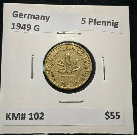 Germany 1949 G 5 Pfennig KM# 102 #267 3B