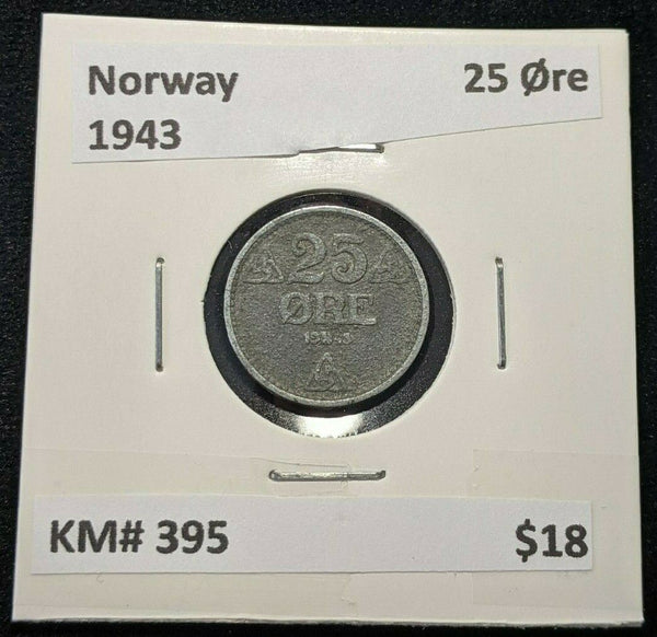 Norway 1943 25 Ã˜re KM# 395 #767 3B
