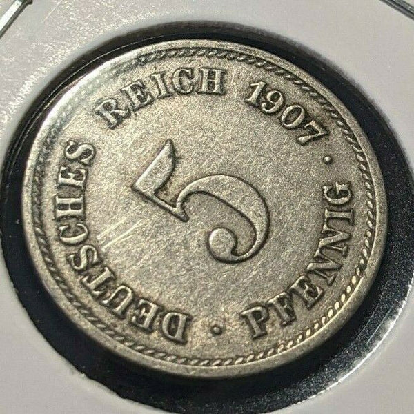 Germany Empire 1907 G 5 Pfennig KM# 11 Scratches #737 3B