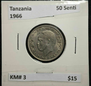 Tanzania 1966 50 Senti KM# 3 #329   10C