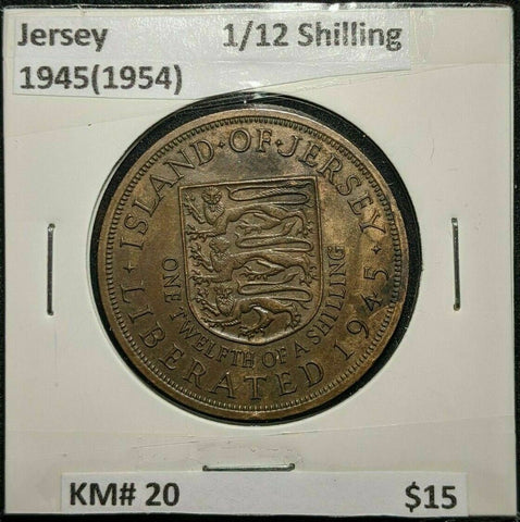 Jersey 1945 (1954) 1/12 Shilling KM# 20 #570   10B