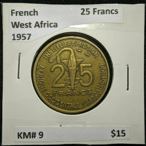 French West Africa 1957 25 Francs KM# 9 #786