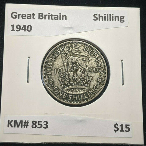 Great Britain 1940 Shilling 1/- KM# 853 #930 4A