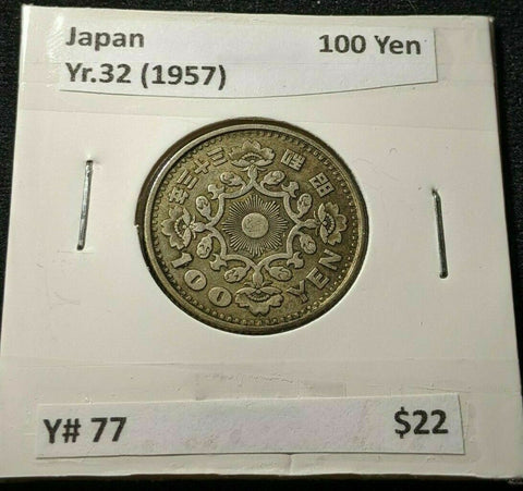 Japan Yr.32 (1957) 100 Yen Y# 77 #754   10B