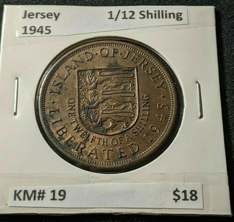 Jersey 1945 1/12 Shilling KM# 19 #553   10B