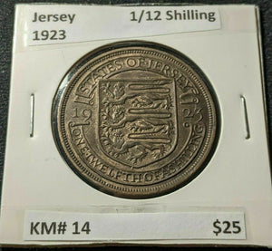 Jersey 1923 1/12 Shilling KM# 14 #221   10B