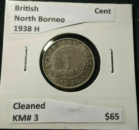 British North Borneo 1938 H Cent KM# 3 Cleaned #533