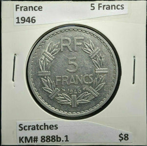 France 1946 5 Francs KM# 888b.1 Scratches #951
