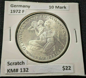 Germany 1972 10 Mark KM# 132 Scratch #762  8A