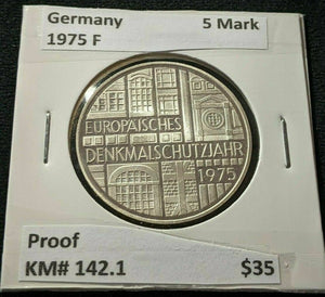 Germany Proof 1975 F 5 Mark KM# 142.1 #760  8B