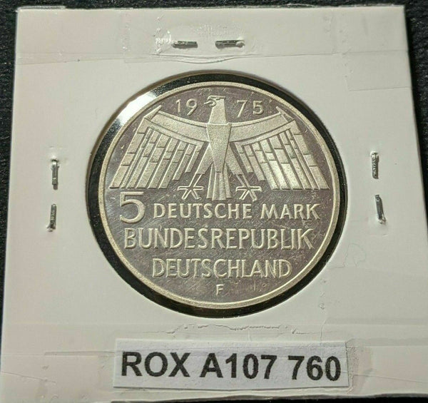 Germany Proof 1975 F 5 Mark KM# 142.1 #760  8B