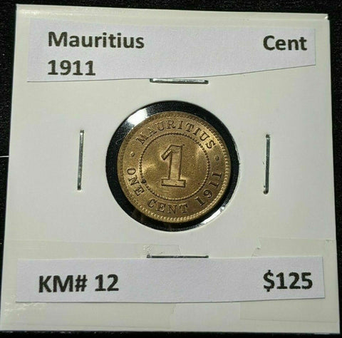 Mauritius 1911 Cent KM# 12 #126