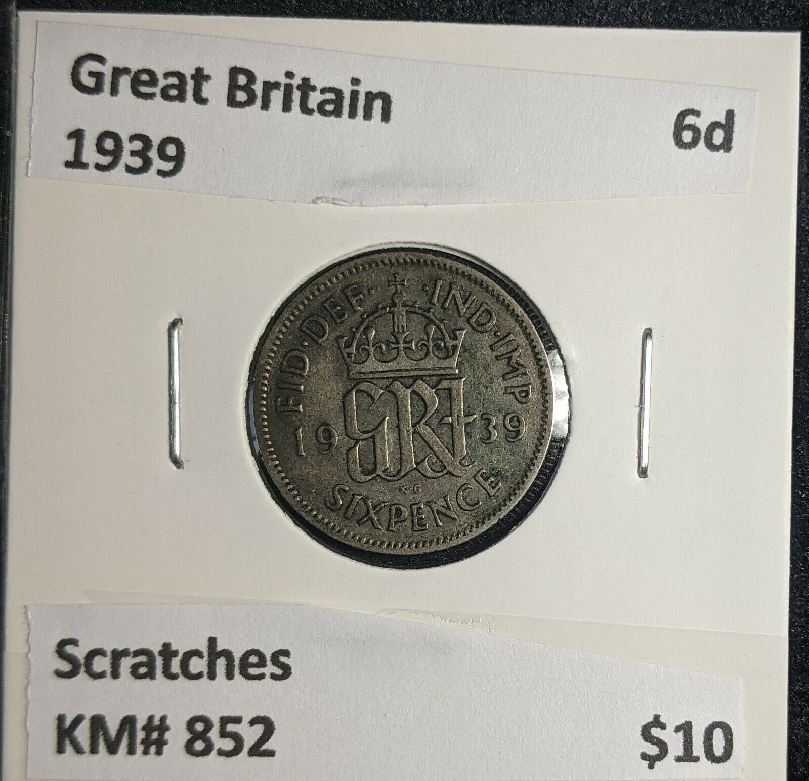 Great Britain 1939 6 Pence Sixpence 6d KM# 852 Scratches #373 5A