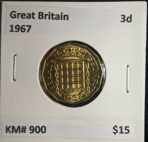 Great Britain 1967 3d Threepence KM# 900 #0989 5A