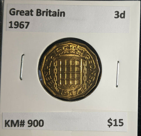 Great Britain 1967 3d Threepence KM# 900 #0999 5A