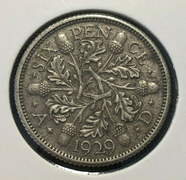 Great Britain 1929 6 Pence Sixpence 6d KM# 832 Scratches #346 4B