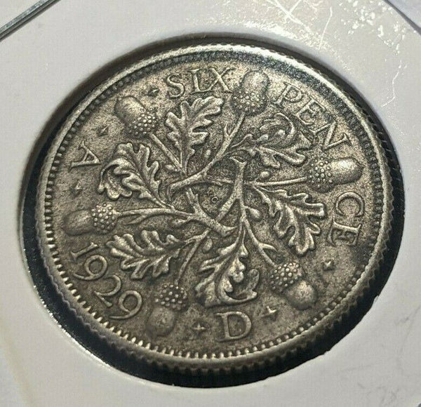 Great Britain 1929 6 Pence Sixpence 6d KM# 832 Scratches #346 4B