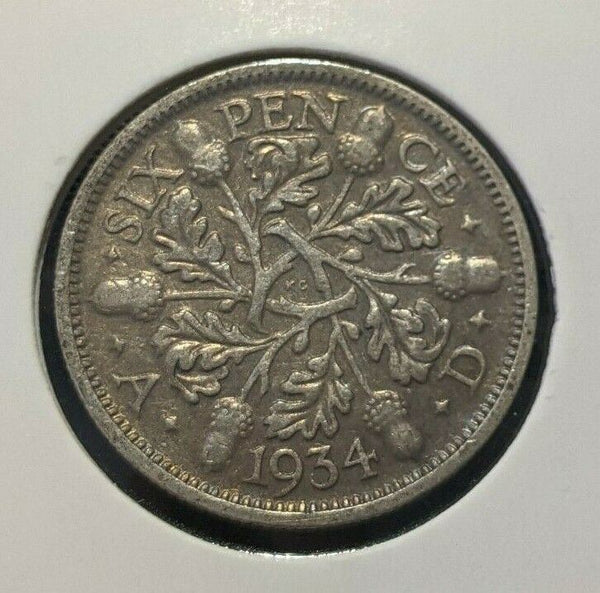 Great Britain 1934 6 Pence Sixpence 6d KM# 832 Scratches #988 4B