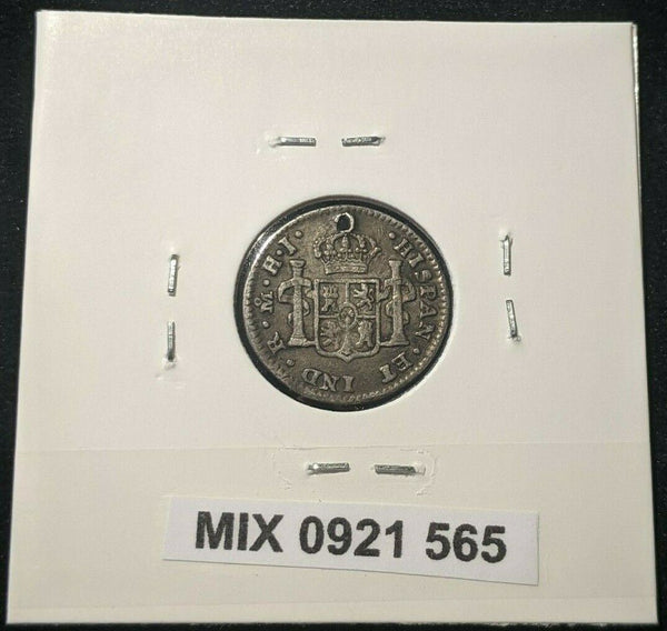 Mexico SPANISH COLONY 1811 H J 1/2 Real KM# 73 Holed EX Jewellery #565 5B