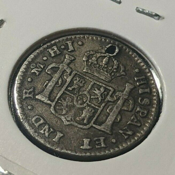Mexico SPANISH COLONY 1811 H J 1/2 Real KM# 73 Holed EX Jewellery #565 5B