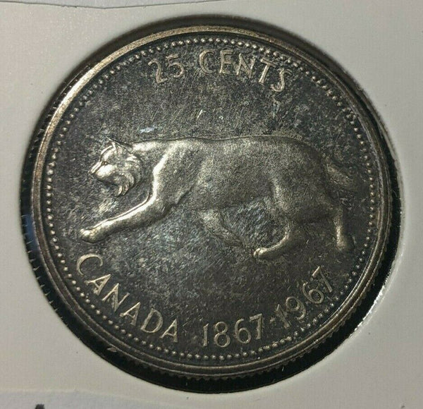 Canada 1967 PL 25 cents KM# 68 Scratches #441 5B