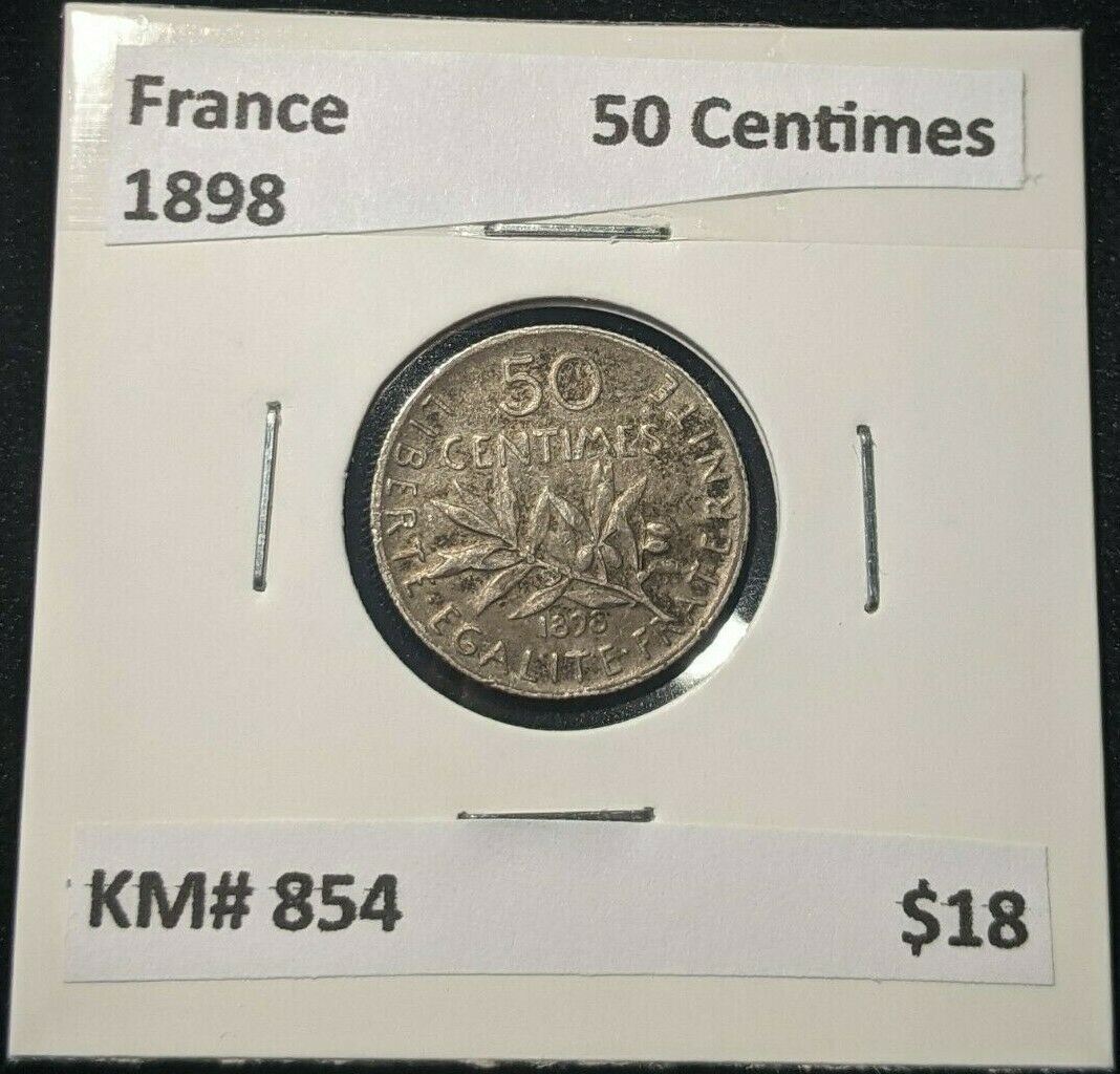 France 1898 50 Centimes KM# 854 #526 5C