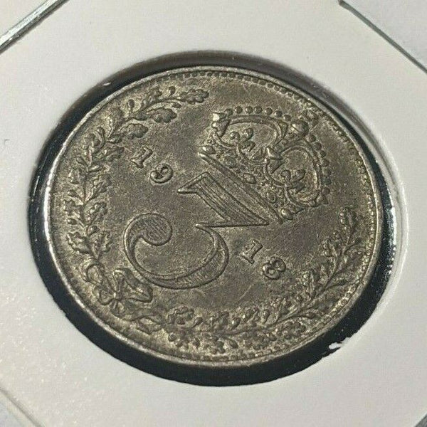 Great Britain 1918 3d Threepence KM# 813 Scratches #003 4B