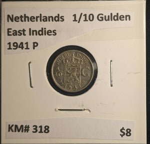 Netherlands East Indies 1941 P 1/10 Gulden KM# 318 #505 6B