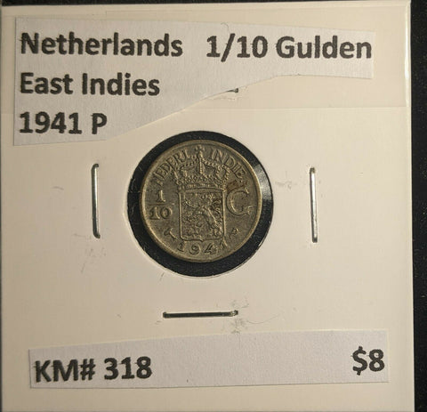 Netherlands East Indies 1941 P 1/10 Gulden KM# 318 #516 6B