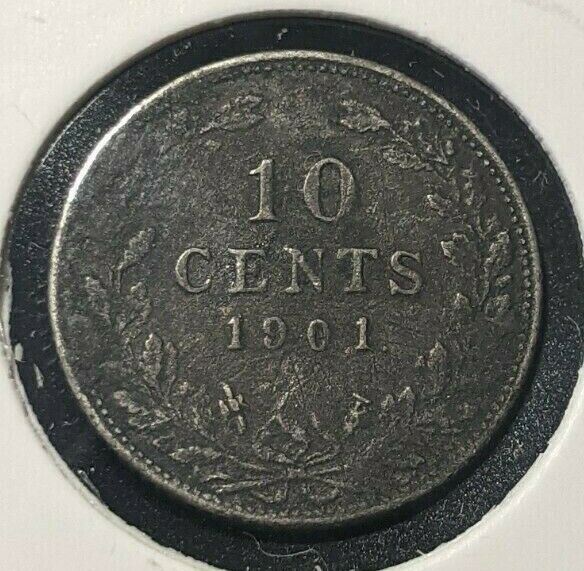 Netherlands 1901 10 Cents KM# 119 Scratches #512 6B