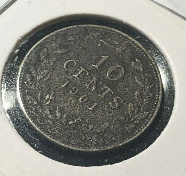 Netherlands 1901 10 Cents KM# 119 Scratches #512 6B