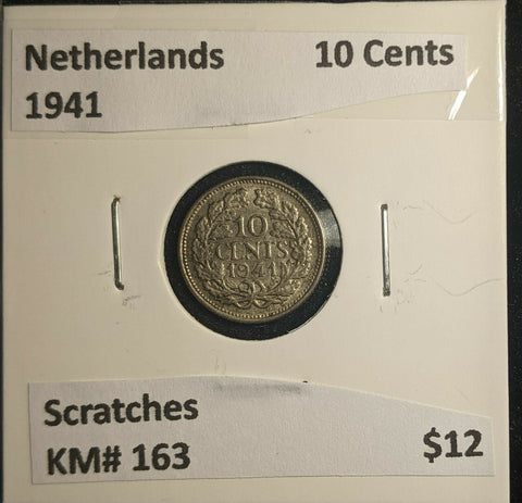 Netherlands 1941 10 Cents KM# 163 Scratches #480 6B