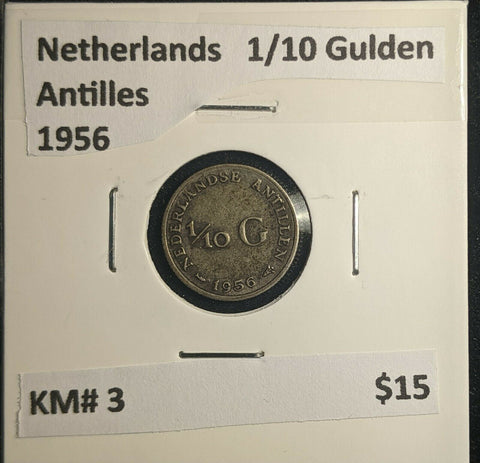 Netherlands Antilles 1956 1/10 Gulden KM# 3 #513 6B