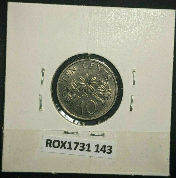 Singapore 1988 10 Cents KM# 51 Scratches #143  #11C